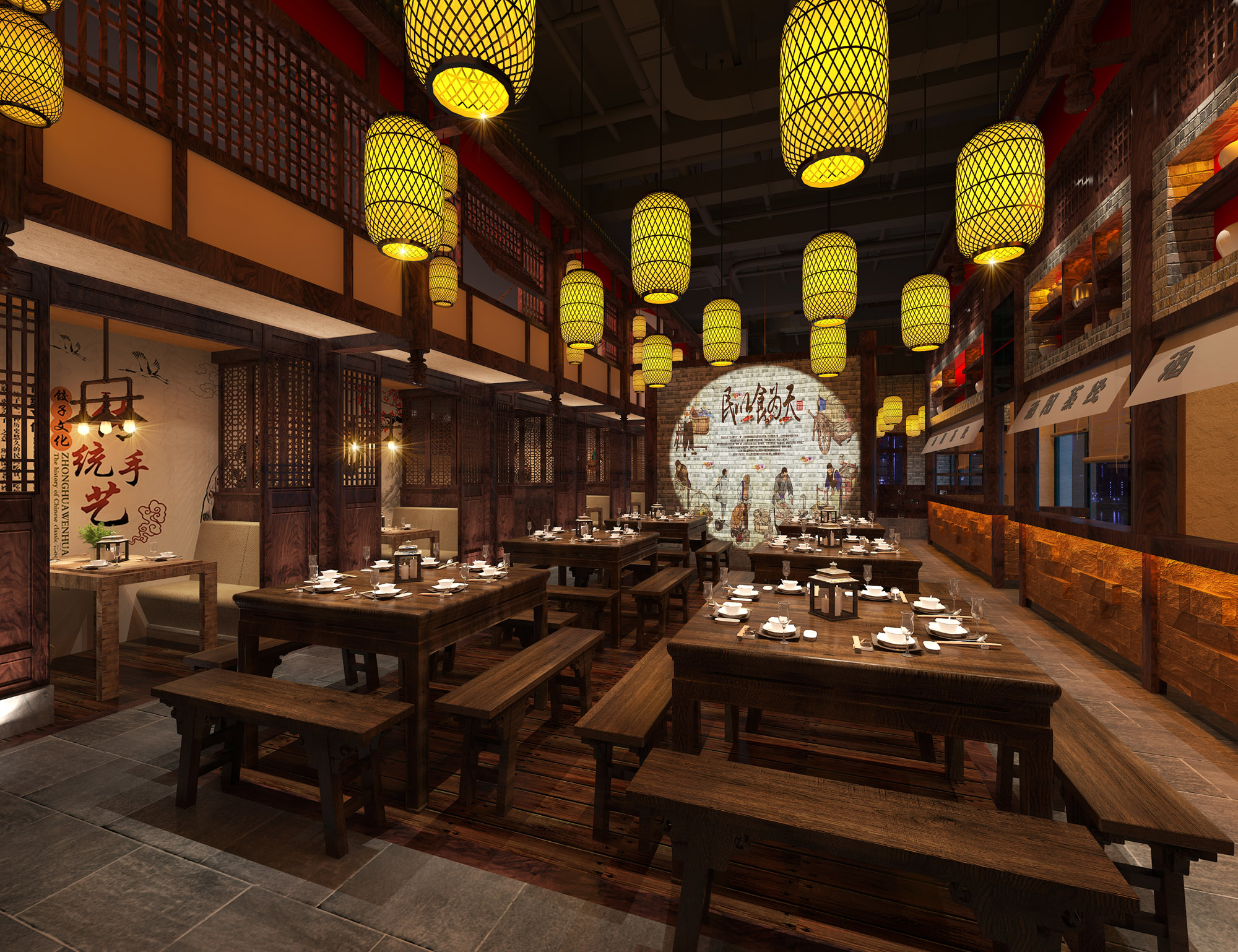 酒陽蒸經酒館大廳效果圖