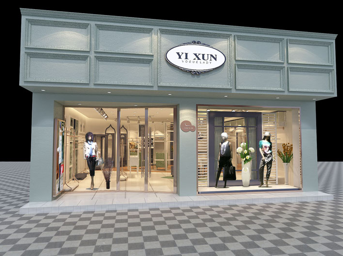 時尚女裝店門頭設計效果圖
